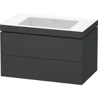 Duravit Waschtischunterschrank c-bonded L-Cube 80x48cm, o HL, graph ma, 2 Schub., wandhängend