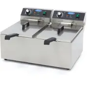 Maxima - Gastro Fritteuse - 2 x 11 l - 2 Körbe - Bis zu 2,8 kg Pommes Frites
