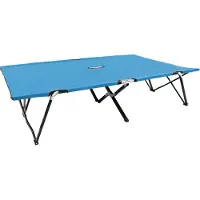 vidaXL Möbel Doppelliege Klappbar Blau Stahl - Gartenliegen 310352