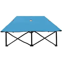 vidaXL Möbel Liegestuhl HOMMIE - Gartenliege - Doppelliege Klappbar - Blau Stahl - 194x124x44 cm Top3859773