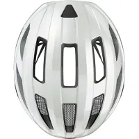 ABUS Rennradhelm Macator - sportiver Fahrradhelm für Einsteiger - auch für Zopfträger/-innen - für Damen und Herren - Weiß Glänzend, Größe M (52-58 cm)