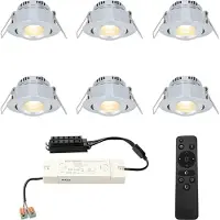 HOFTRONIC™ LED Einbaustrahler Sienna 6x 3W 2700K IP44 Aluminium