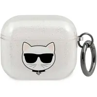 Karl Lagerfeld Choupette Kopf Glitter - AirPods 3 Fall (srebrny)