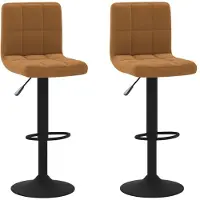 vidaXL Barhocker 2 Stk. Braun Samt