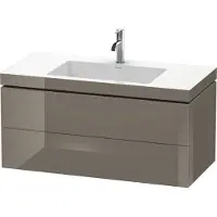 Duravit Waschtischunterschrank c-bonded L-Cube 100x48cm, 1 HL, f G hgl, 2 Schub., wandhängend