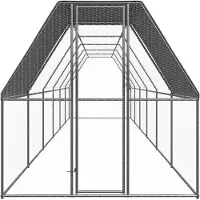vidaXL Outdoor-Hühnerkäfig 2x12x2 m Verzinkter Stahl