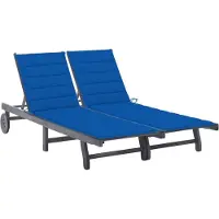 vidaXL Möbel 2-Personen-Sonnenliege mit Auflage Grau Akazie Massivholz - Gartenliegen &9010