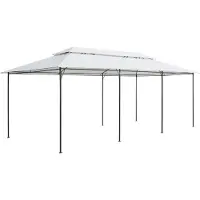 vidaXL "2026 Promotion" Pavillon 600x298x270 cm Weiß 180g/m² - Pavillons & Partyzelte CC4633