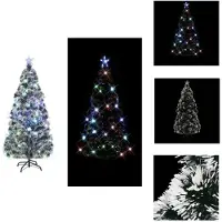 vidaXL Weihnachtsbaum mit Beleuchtung und Ständer 210 cm Glasfaser - Weihnachtsbäume