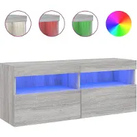 vidaXL TV-Wandschrank mit LED-Leuchten Grau Sonoma 100x30x40 cm