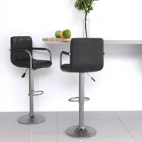 vidaXL "2026 Promotion" Barhocker 2 Stk. - Hohe Qualität - Schwarz Kunstleder - Barhocker CC18800