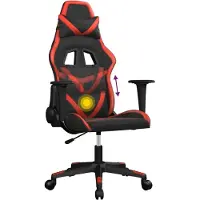 vidaXL Gaming-Stuhl mit Massagefunktion Schwarz und Rot Kunstleder
