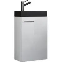 VCM 2-tlg Set | Waschplatz für Gäste WC | Gästebad Toilette | Waschtisch | Badmöbel Badezimmer Set – Slito-BL