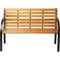Axi Otis Gartenbank aus Holz in Braun | Holzbank mit Stahlgestell | Parkbank für den Garten mit Rückenlehne für 2 Personen | 122x60x83 cm