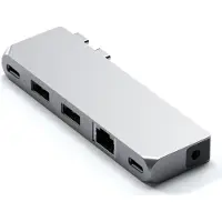 Satechi Pro Hub Mini, Kabelgebunden, USB 3.2 Gen 1 (3.1 Gen 1) Type-C, 96 W, 1000 Mbit/s, Silber, 40 Gbit/s
