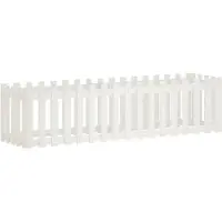 vidaXL Hochbeet Lattenzaun-Design Weiß 200x50x50 cm Massivholz Kiefer