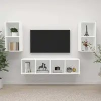 vidaXL TV-Wandschränke 4 Stk. Weiß Holzwerkstoff 3079871
