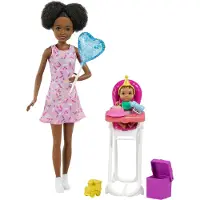 Barbie Skipper Babysitter Puppe Geburtstags-Spielset mit Baby-Puppe