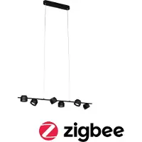 Paulmann Puric Pane 6 Pendelleuchte Zigbee Dim. Schwarz - , Puric Pane, dimmbar, Schwarz, für Wohnzimmer, Kunststoff, Modern