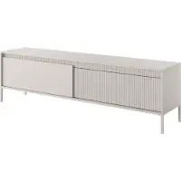Selsey Falsetto - TV-Lowboard Beige mit geriffelter Front, 187 cm