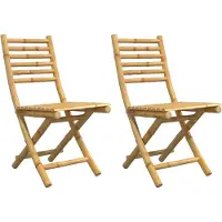 vidaXL Gartenstühle 2 Stk. Klappbar 43x54x88 cm Bambus