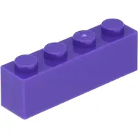 LEGO 100 Stück 3010 Stein Brick 1x4 Part Basic Steine 100 Dunkles Lila