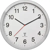TFA-Dostmann Analoge XL Funk-Wanduhr mit Metallrahmen, 40 cm, 60.3545.02,