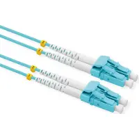 Value LWL-Kabel 50/125µm OM3, LC/LC, LSOH, Low-Loss, türkis, 0,5 m