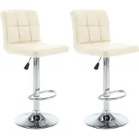 vidaXL Barhocker 2 Stk. Creme Kunstleder