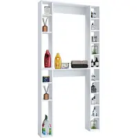 VCM Holz Wandregal | Standregal | Überbau WC | Maße: H. 200 x B. 98 x T. 18 cm | 16 Fächer - Tinoli XL