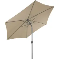 Spetebo Alu Sonnenschirm 250 cm Knickgelenk + Kurbel - beige - Martktschirm Kurbelschirm