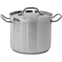 TRIZERATOP Hoher Kochtopf mit Deckel aus Edelstahl 21/0, 24 cm, 9 l