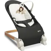 Sensillo Babywippe mit Spielzeugbogen Babyschaukel Pine - 62x44x63cm - Schwarz