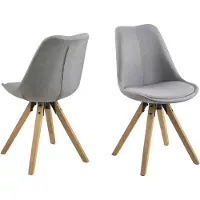 Ebuy24 Dima Esszimmerstuhl Stoff grau.