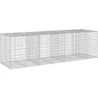 vidaXL Gabione mit Deckel 350x100x100 cm Verzinktes Eisen