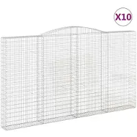 vidaXL Gabionen mit Hochbogen 10Stk. 400x30x220/240cm Verzinktes Eisen