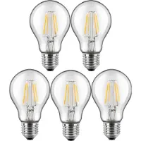 Blulaxa LED-Filament-Lampe, A60, EEK: E, E27, 7 W, 810 lm, 2700 K, 5 Stück