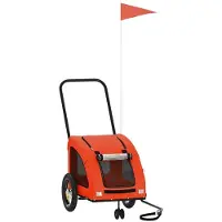 Syfax Fahrradanhänger Hunde Orange und Grau Oxford-Gewebe und Eisen
