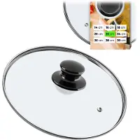 Kadax Topfdeckel "Caserta", Universaldeckel aus Glas mit Schwarzmatt griff, 20 cm