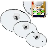 Kadax Glasdeckel-Deckelset 20/24/28 cm