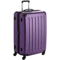 Hauptstadtkoffer Alex - Großer Hartschalen-Koffer für Aufgabegepäck mit Erweiterung Trolley Rollkoffer Check-In Reisekoffer XL 75 cm, 119 L, 4 Rollen, glänzend,Aubergine