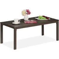Relaxdays Gartentisch, wetterfest, auch für Terrasse und Balkon, Loungetisch, HBT: 39 x 98 x 48 cm, Outdoortisch, braun