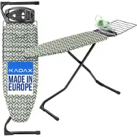 Kadax Bügeltisch mit ausziehbarer Ablage "Hem", Dampfbrett, 120 cm, Zickzackmuster