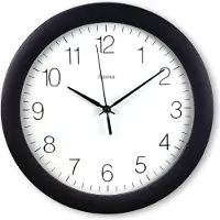 Hama Teneriffa, Wand, Analoge Uhr, Rund, Schwarz, Weiß, Kunststoff, Glas