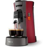 Philips Senseo Select Kaffee Pad Maschine, 3 Kaffeespezialitäten, Kaffeestärkewahl Plus, Crema Plus, Rot (CSA230/90)