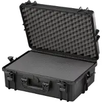 MAX PRODUCTS MAX 505S wasserdichter und staubdichter Koffer in schwarz, inkl. Schaumstoffeinlagen mit Würfelstanzung zur individuellen Anpassung IP 67