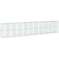 vidaXL Gabione mit Deckel 1050x100x200 cm Verzinktes Eisen