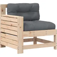 vidaXL Gartensofa mit Armlehne und Kissen Massivholz Kiefer
