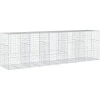 vidaXL Gabione mit Deckel 500x100x150 cm Verzinktes Eisen