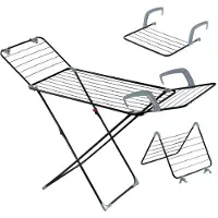 Kadax 3-in-1-Wäschetrockner, stehend, für Unterwäsche, Kleidung, klappbar, Balkon + Rollen